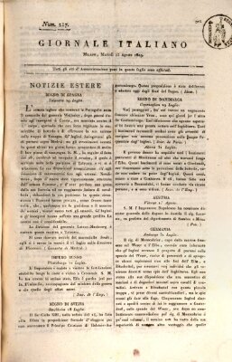 Giornale italiano Dienstag 15. August 1809