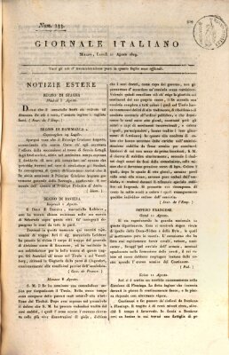 Giornale italiano Montag 21. August 1809