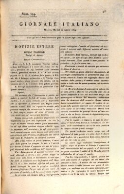 Giornale italiano Dienstag 22. August 1809