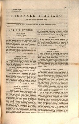 Giornale italiano Dienstag 29. August 1809