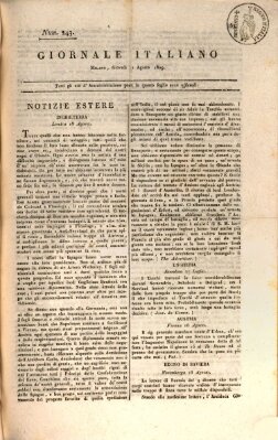 Giornale italiano Donnerstag 31. August 1809