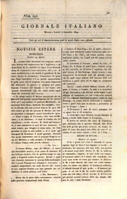 Giornale italiano Montag 4. September 1809