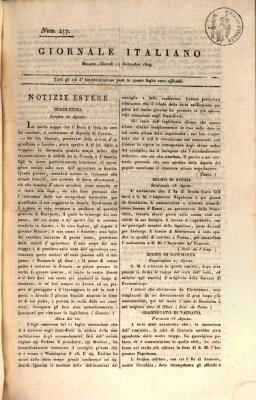 Giornale italiano Donnerstag 14. September 1809