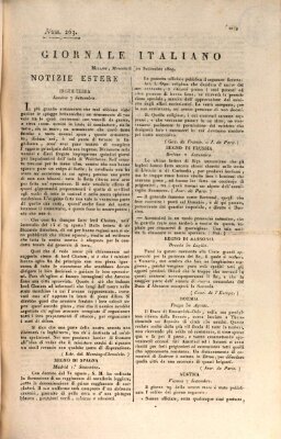 Giornale italiano Mittwoch 20. September 1809