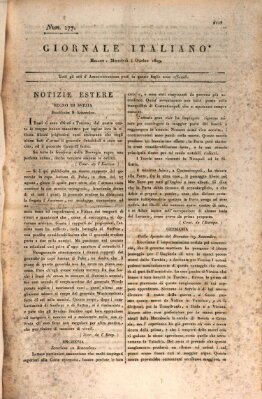 Giornale italiano Mittwoch 4. Oktober 1809