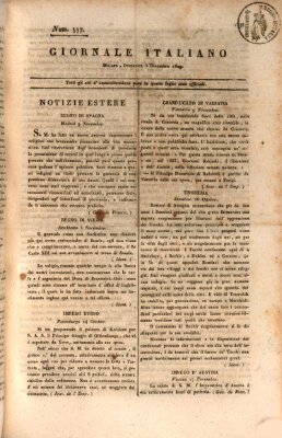 Giornale italiano Sonntag 3. Dezember 1809