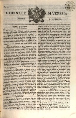 Giornale di Venezia Dienstag 3. Januar 1815