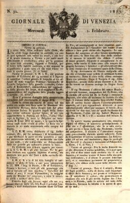 Giornale di Venezia Mittwoch 1. Februar 1815