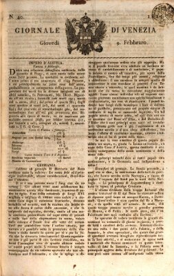 Giornale di Venezia Donnerstag 9. Februar 1815