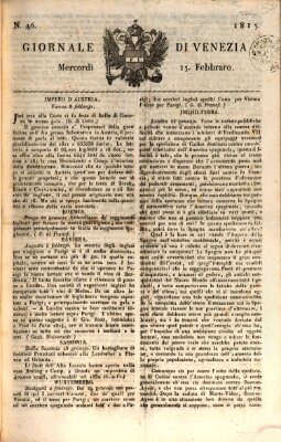 Giornale di Venezia Mittwoch 15. Februar 1815