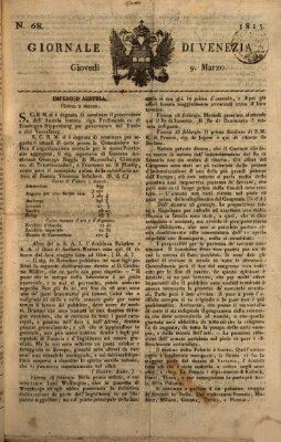 Giornale di Venezia Donnerstag 9. März 1815