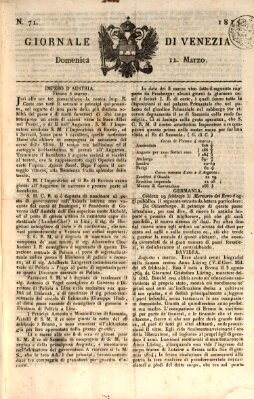 Giornale di Venezia Sonntag 12. März 1815