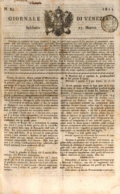 Giornale di Venezia Samstag 25. März 1815