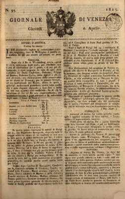 Giornale di Venezia Donnerstag 6. April 1815