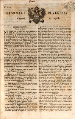 Giornale di Venezia Freitag 21. April 1815