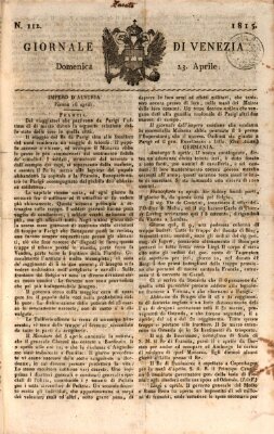 Giornale di Venezia Sonntag 23. April 1815