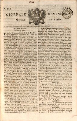 Giornale di Venezia Mittwoch 26. April 1815