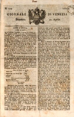 Giornale di Venezia Sonntag 30. April 1815