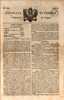 Giornale di Venezia Sonntag 18. Juni 1815