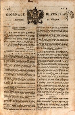 Giornale di Venezia Mittwoch 28. Juni 1815