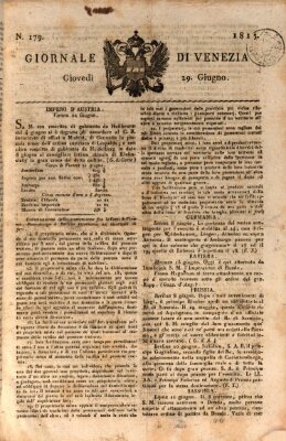 Giornale di Venezia Donnerstag 29. Juni 1815