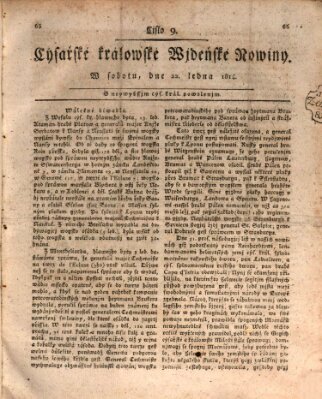 Cýsařské králowské wjdeňské nowiny Samstag 22. Januar 1814