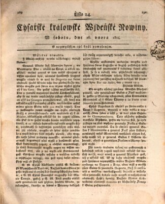 Cýsařské králowské wjdeňské nowiny Samstag 26. Februar 1814