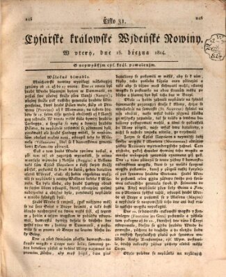 Cýsařské králowské wjdeňské nowiny Dienstag 15. März 1814