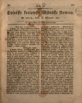 Cýsařské králowské wjdeňské nowiny Dienstag 22. März 1814