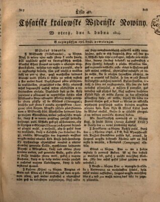 Cýsařské králowské wjdeňské nowiny Dienstag 5. April 1814