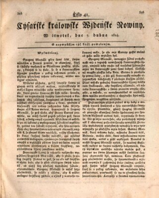 Cýsařské králowské wjdeňské nowiny Donnerstag 7. April 1814