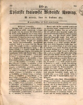 Cýsařské králowské wjdeňské nowiny Dienstag 12. April 1814