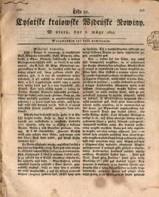 Cýsařské králowské wjdeňské nowiny Dienstag 3. Mai 1814