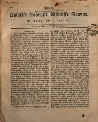 Cýsařské králowské wjdeňské nowiny Samstag 7. Mai 1814