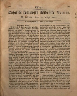 Cýsařské králowské wjdeňské nowiny Samstag 21. Mai 1814