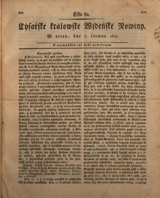 Cýsařské králowské wjdeňské nowiny Dienstag 7. Juni 1814