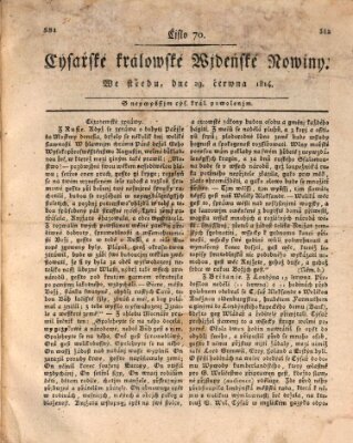 Cýsařské králowské wjdeňské nowiny Mittwoch 29. Juni 1814