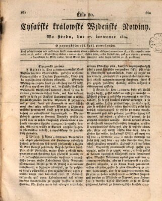 Cýsařské králowské wjdeňské nowiny Mittwoch 27. Juli 1814