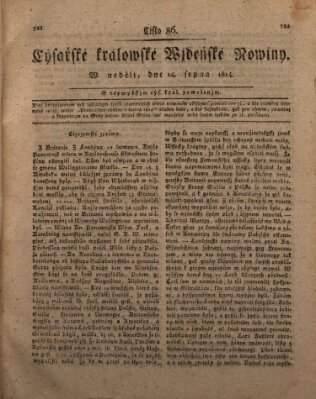 Cýsařské králowské wjdeňské nowiny Sonntag 14. August 1814