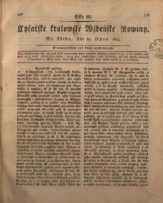 Cýsařské králowské wjdeňské nowiny Montag 24. Oktober 1814