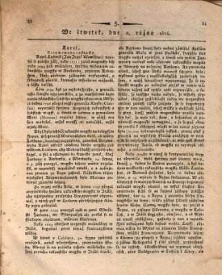 Cýsařské králowské wjdeňské nowiny Donnerstag 2. Juni 1814