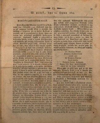 Cýsařské králowské wjdeňské nowiny Freitag 12. August 1814