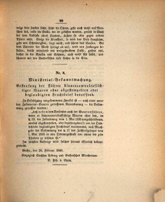 Gesetz-Sammlung für das Herzogtum Coburg (Coburger Regierungs-Blatt) Freitag 28. Februar 1840