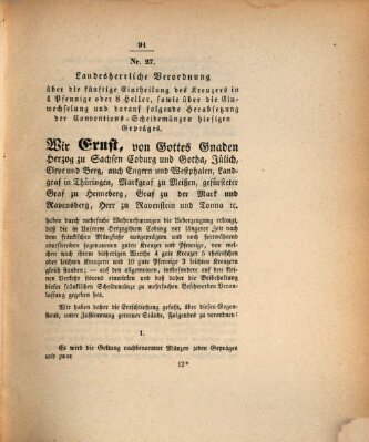 Gesetz-Sammlung für das Herzogtum Coburg (Coburger Regierungs-Blatt) Mittwoch 14. April 1841