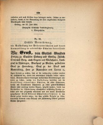 Gesetz-Sammlung für das Herzogtum Coburg (Coburger Regierungs-Blatt) Montag 19. Juli 1841