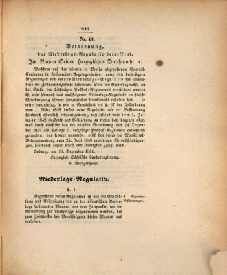 Gesetz-Sammlung für das Herzogtum Coburg (Coburger Regierungs-Blatt) Freitag 10. Dezember 1841