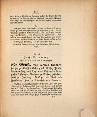 Gesetz-Sammlung für das Herzogtum Coburg (Coburger Regierungs-Blatt) Donnerstag 23. Dezember 1841