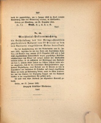 Gesetz-Sammlung für das Herzogtum Coburg (Coburger Regierungs-Blatt) Montag 17. Januar 1842