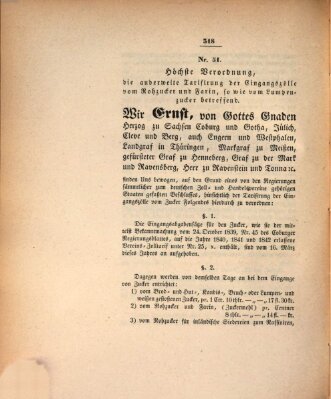 Gesetz-Sammlung für das Herzogtum Coburg (Coburger Regierungs-Blatt) Dienstag 18. Januar 1842