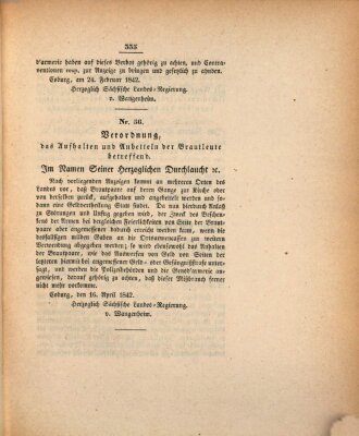 Gesetz-Sammlung für das Herzogtum Coburg (Coburger Regierungs-Blatt) Samstag 16. April 1842